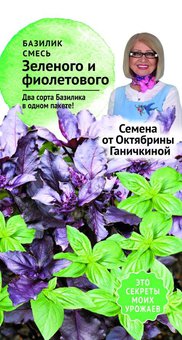Базилик СМЕСЬ зеленого и фиолетового 0,3г (семена от Ганичкиной) 
