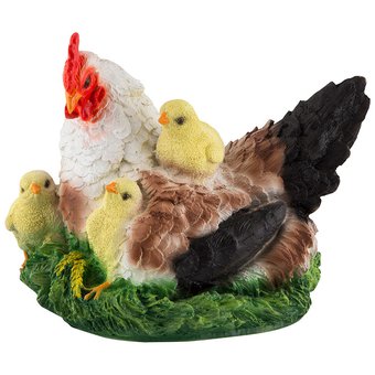 Фигурка садовая "Курица-наседка с цыплятами" Н-22см (169367)