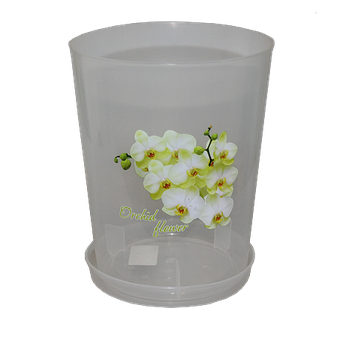 Горшок для орхидеи 3,5 л прозрачный с подд. (20 шт.) М1606