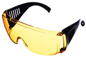 Очки защитные открытые ИстокКлассик прозрачно-жёлтые с чёрными дужками (40020)